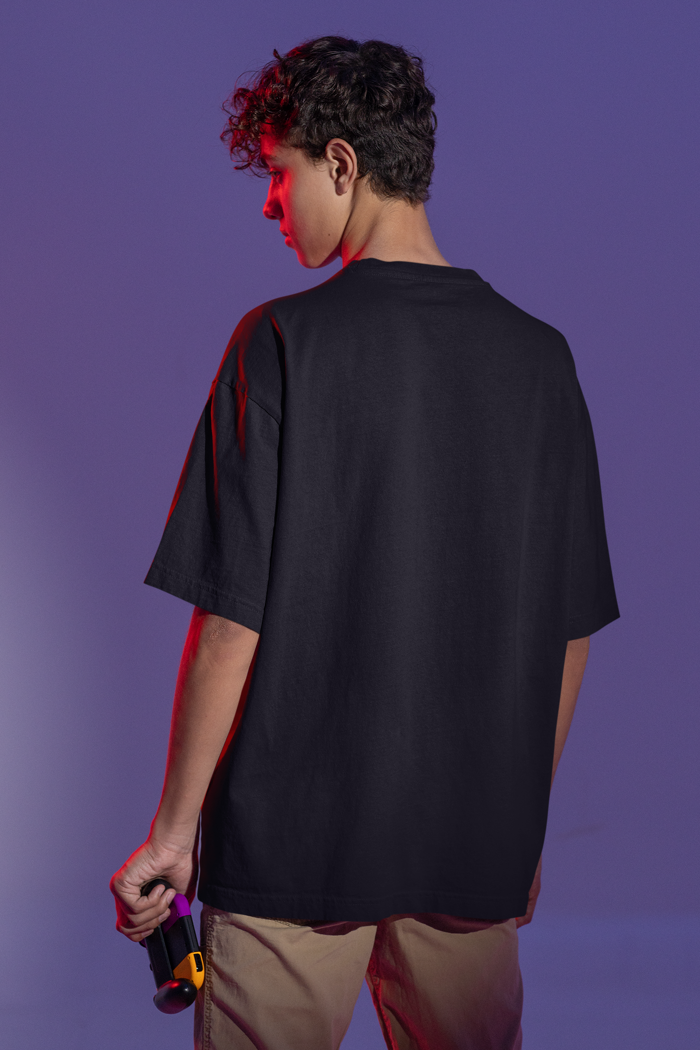Vordy'X Solid Black Premium Oversized T-Shirt