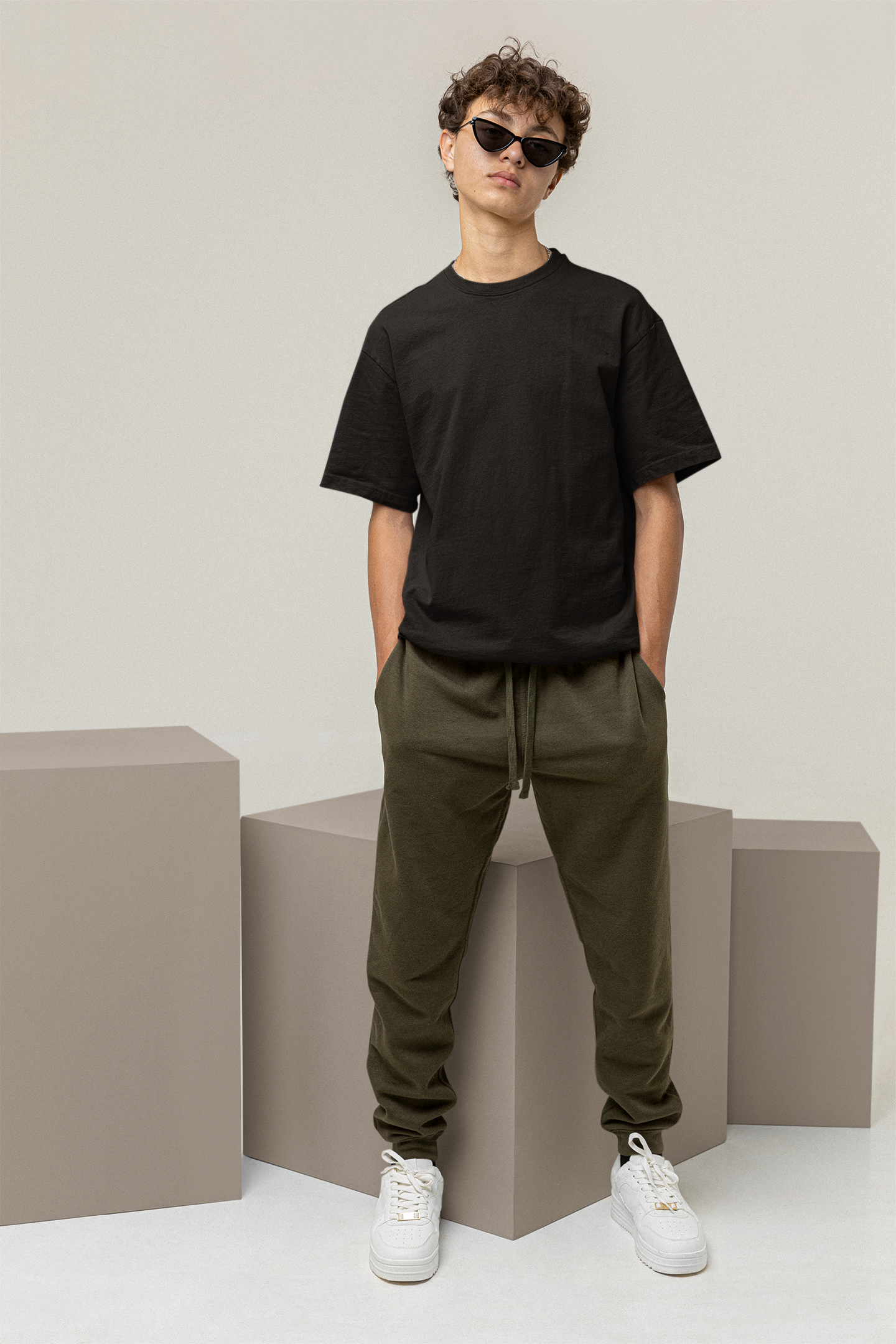 Vordy'X Solid Black Premium Oversized T-Shirt
