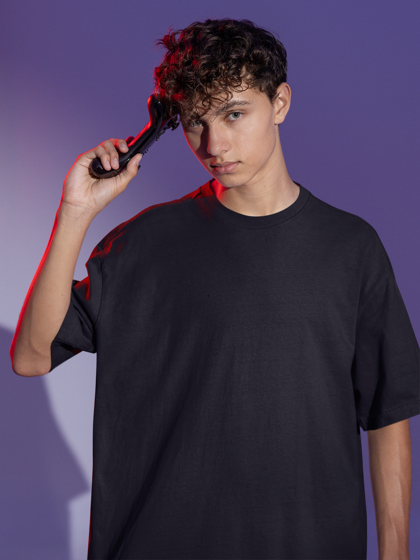 Vordy'X Solid Black Premium Oversized T-Shirt