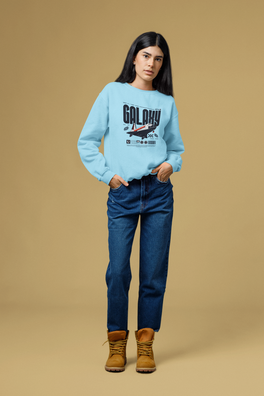 Vordy'X Galaxy Pure Cotton Premium Sweatshirt Skyblue
